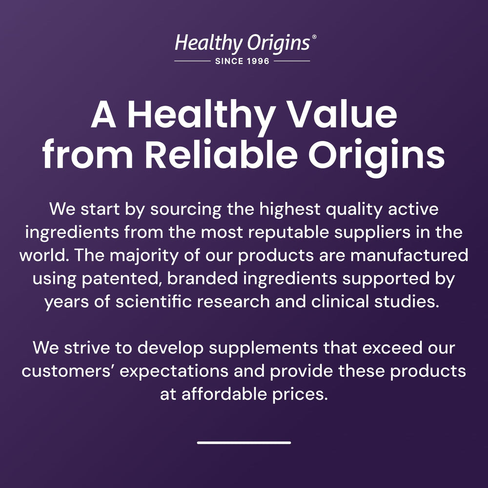 Healthy Origins recyclable bottle detail emphasizing food-safe packaging benefit