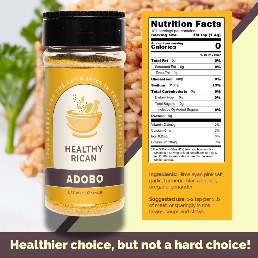 Healthy Rican loose herbs and spices spread to show non-GMO ingredients