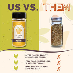 Healthy Rican spoon portion of seasoning ready to add to recipes for flavor