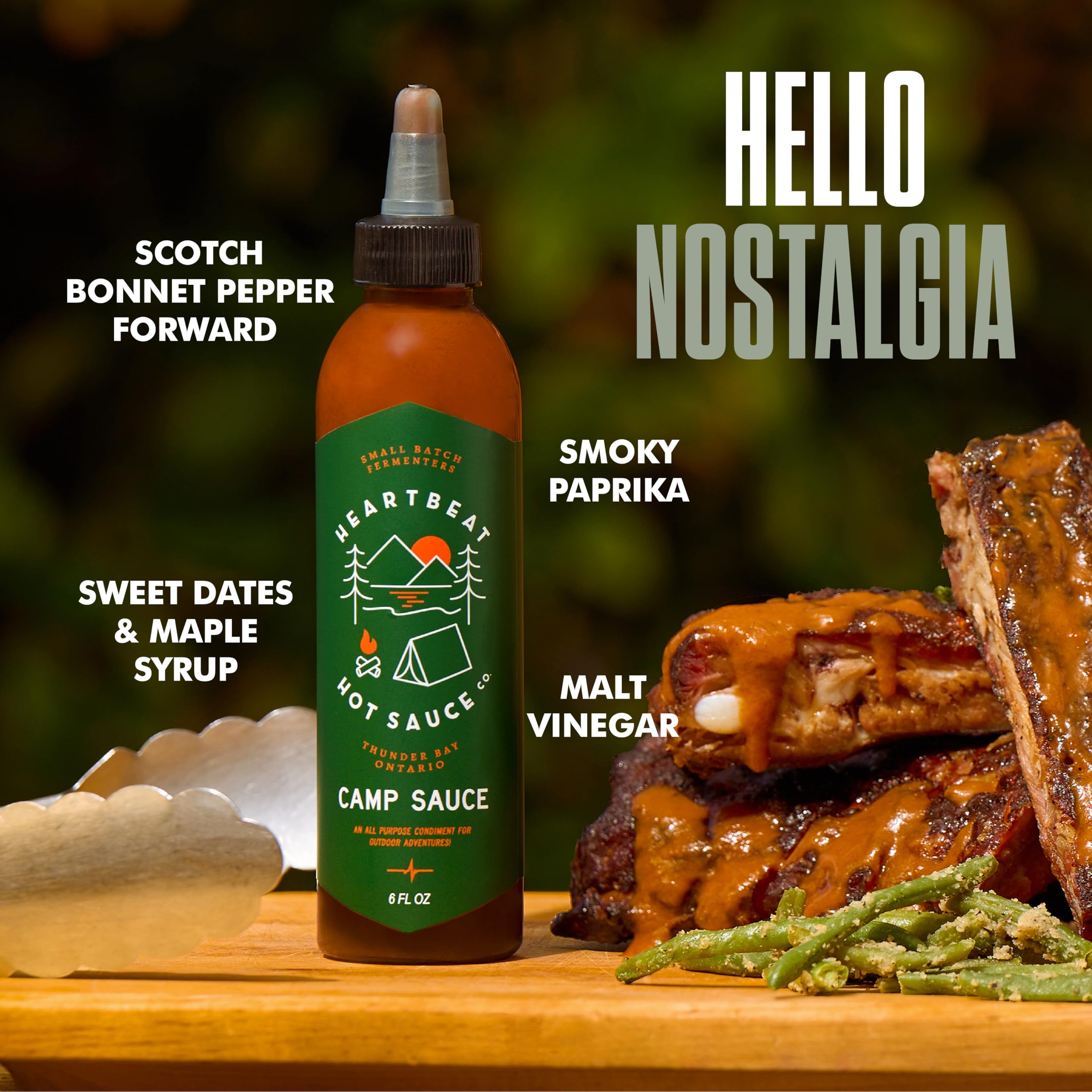 HEARTBEAT HOT SAUCE CO. drizzled on breakfast sandwich adding smoky-sweet flavor