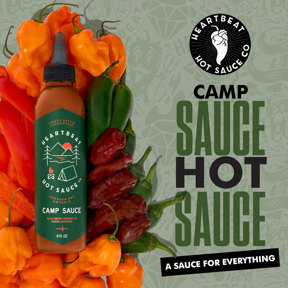 HEARTBEAT HOT SAUCE CO. thick pour of sauce showing smoky texture and drizzle control