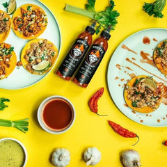 HEARTBEAT HOT SAUCE CO. three 6 fl oz bottles lined up, ideal for gifting and consistent supply