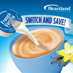 HEARTLAND pouring creamer into coffee demonstrating quick flavor boost