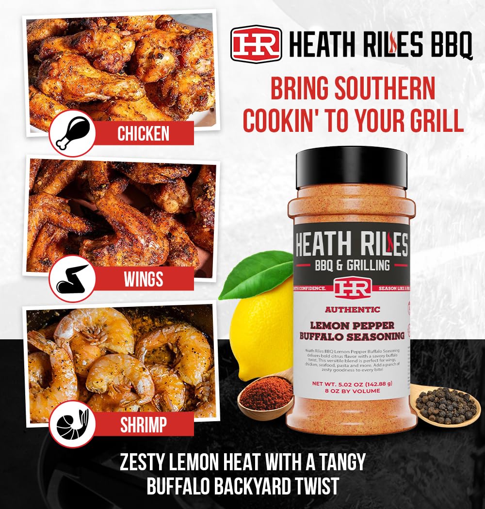 Heath Riles BBQ rub applied on grilled chicken wings delivering bright, spicy coating