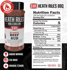 Heath Riles BBQ close-up of rub texture, shows coarse pepper benefit