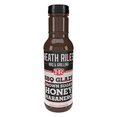 Heath Riles BBQ front label showing brand and flavor, highlights authentic craft