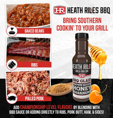 Heath Riles BBQ glaze brushed on ribs, enhances caramelized sweet-heat finish