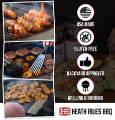 Heath Riles glaze brushed on ribs showing sticky sheen and flavor boost