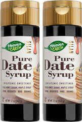 HEAVEN & EARTH bottle front packaging showing organic date syrup benefits