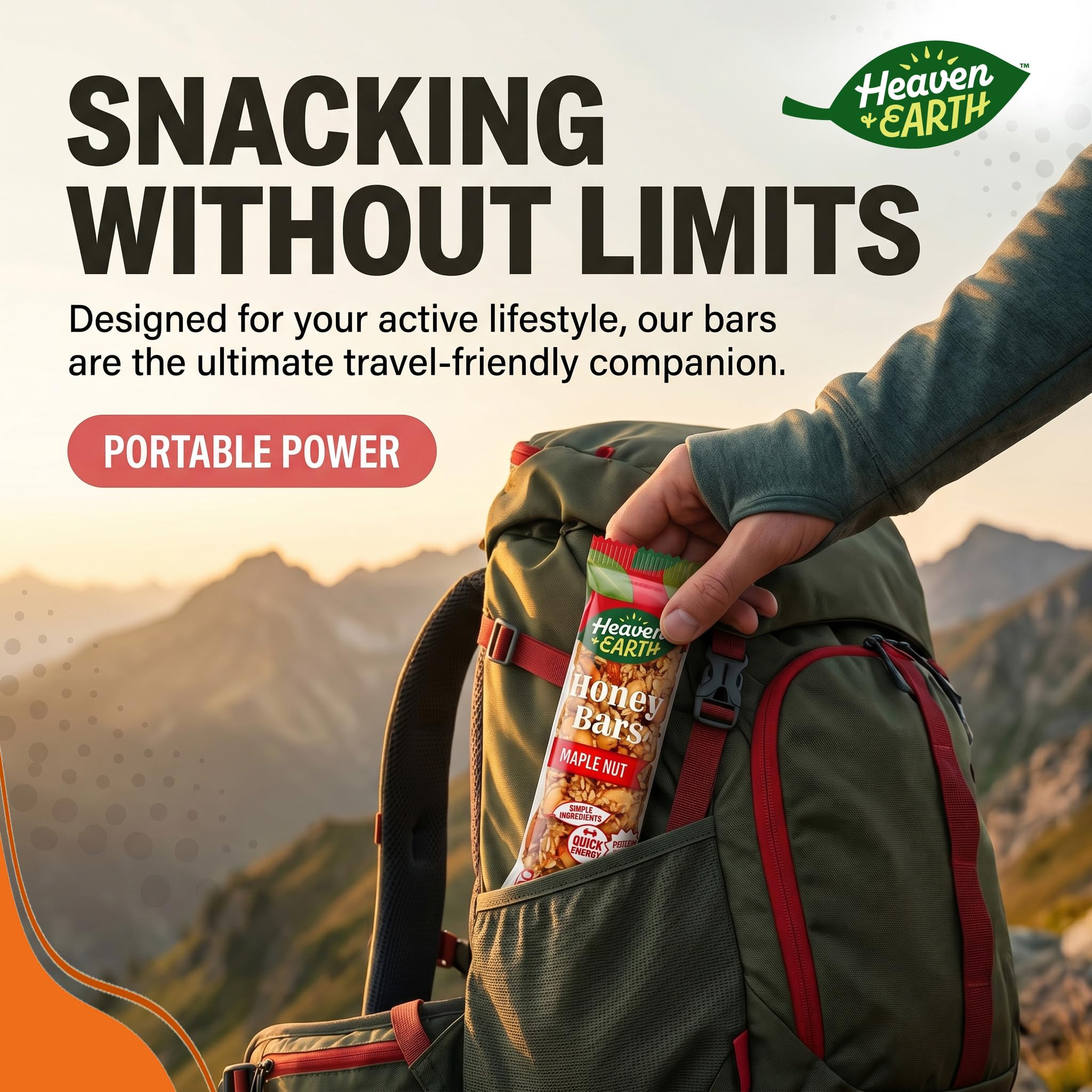 Heaven & Earth bars inside a lunchbox offering portable midday fuel