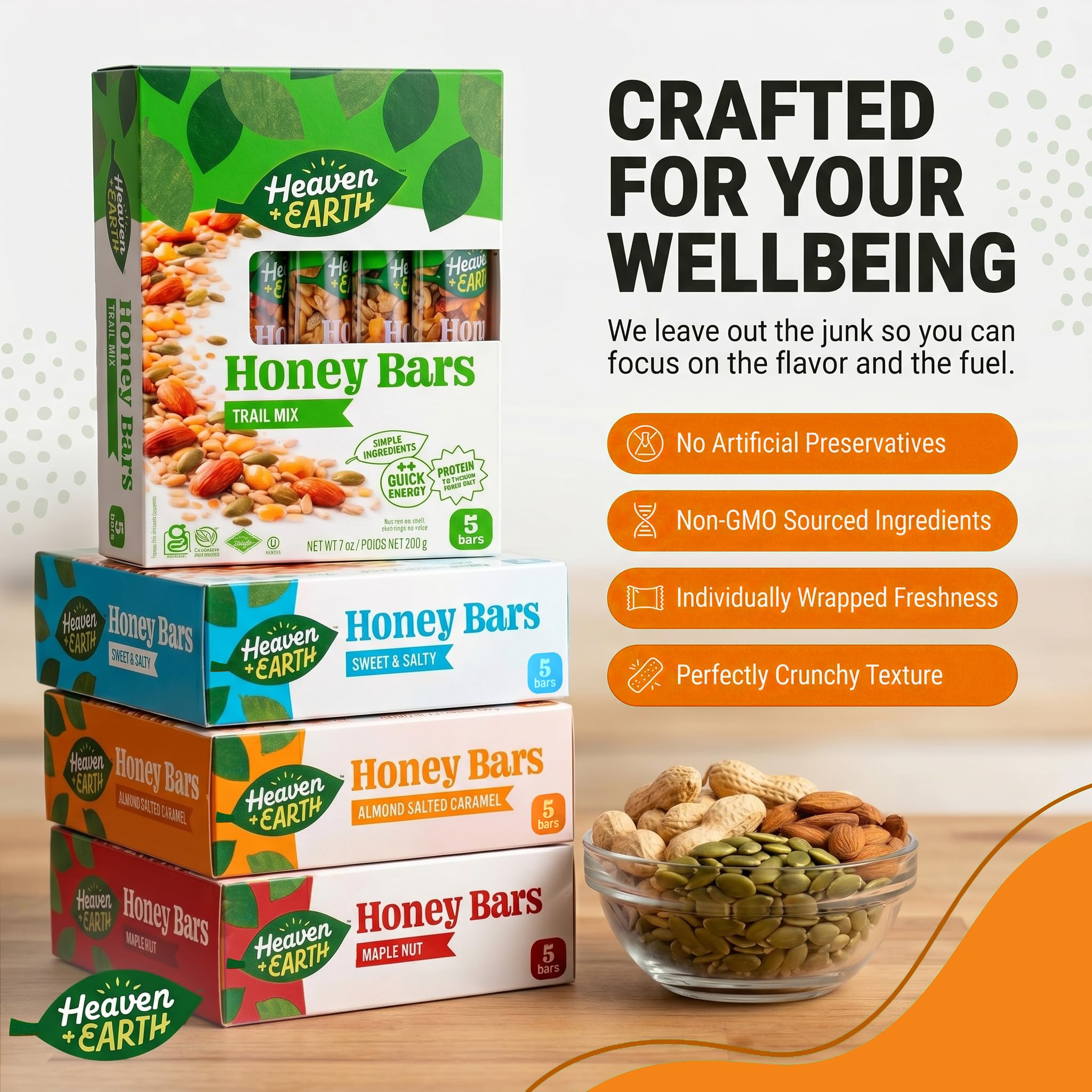 Heaven & Earth nutrition label and ingredient list for shopper reassurance