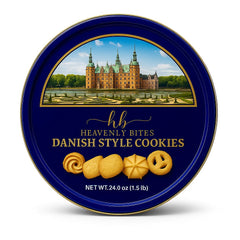 Heavenly Bites front tin showing decorative packaging and gift-ready appeal