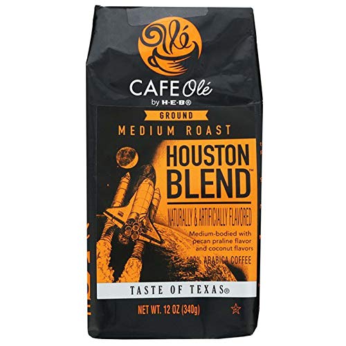 HEB Cafe Ole Houston Blend front packaging showing label and approachable medium-roast benefit