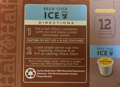 HEB brewed over ice pouring into tall cup for fast chilled refreshment