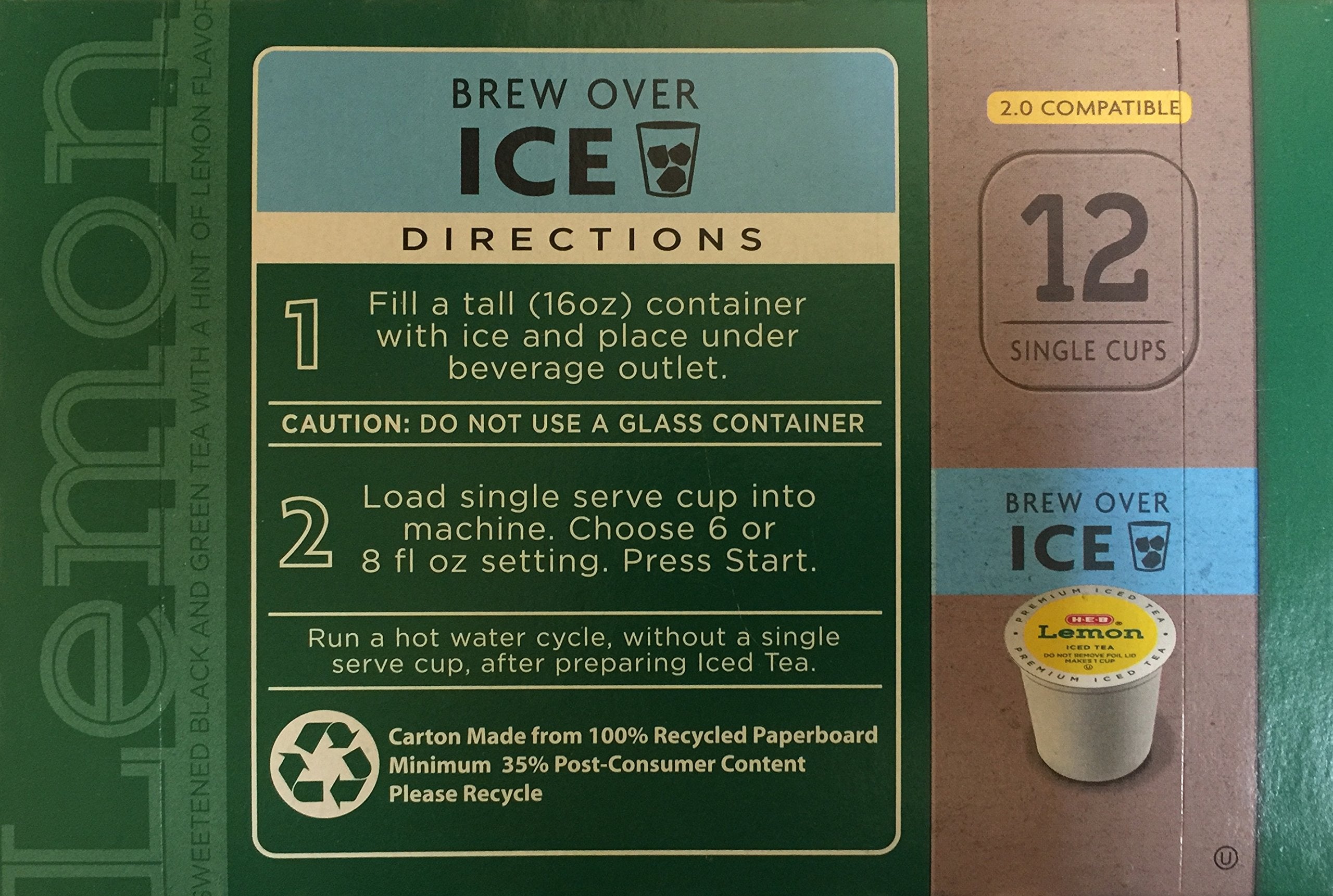 HEB tea poured over ice showing refreshing chilled lemon flavor