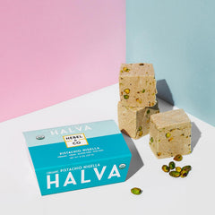 HEBEL & CO close-up showing halva's airy fibrous texture and creamy benefit