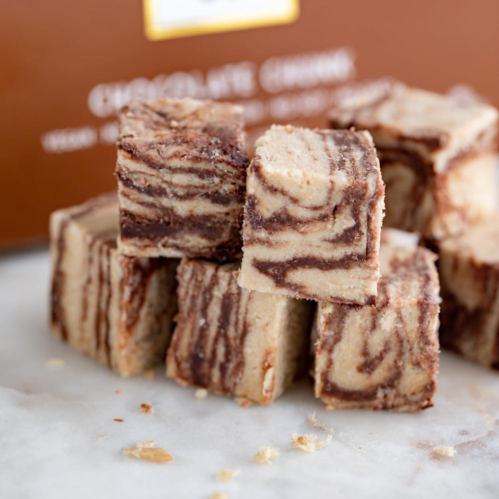HEBEL & CO fork lifting flaky halva texture demonstrating melt-in-mouth benefit