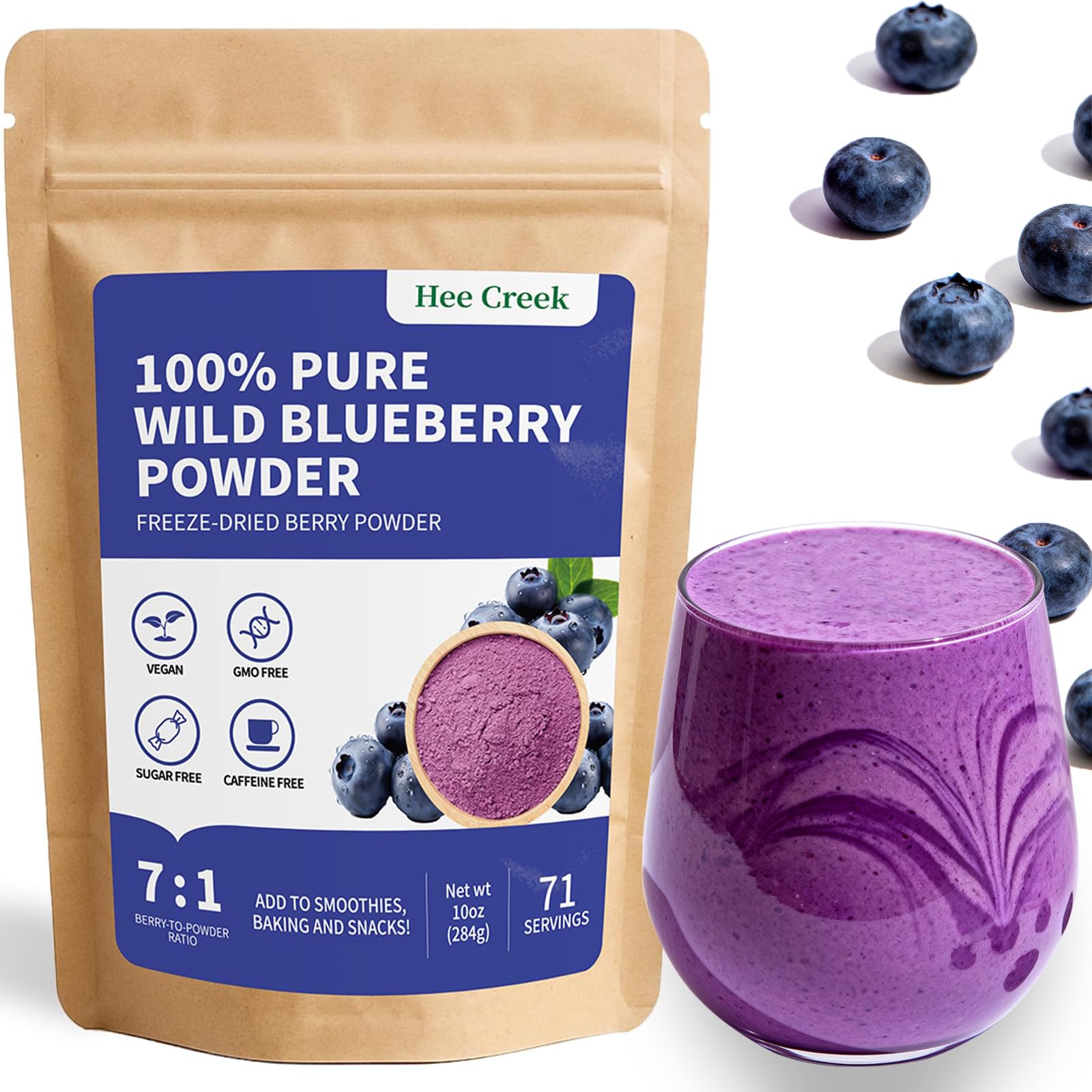 hee creek front pouch showing resealable bag and label, ensures freshness