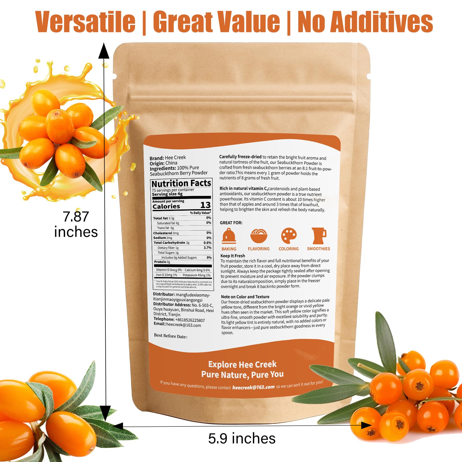 hee creek scoop on scale indicating serving size and portion control
