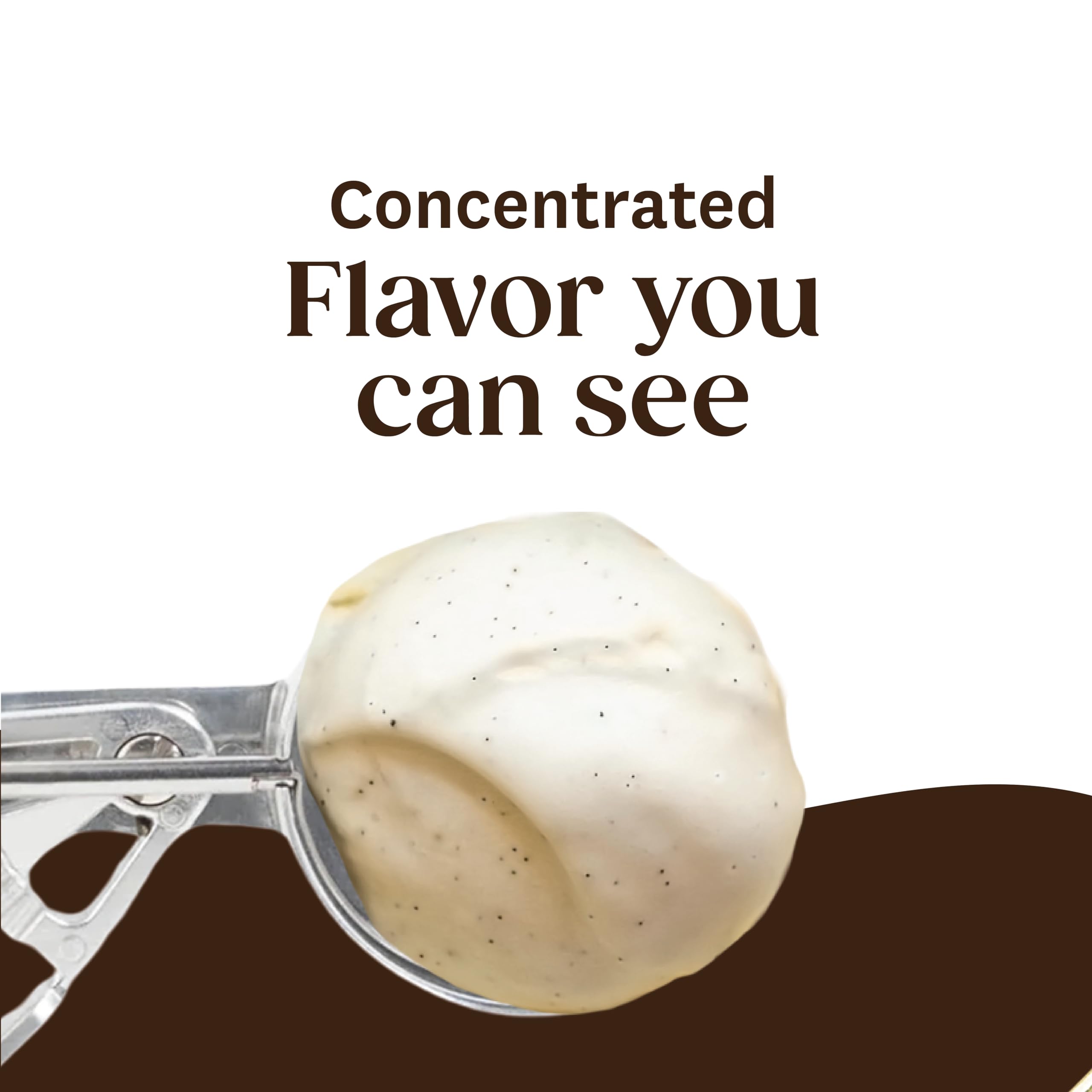 Spoon pouring Heilala paste into batter demonstrating rich flavor boost