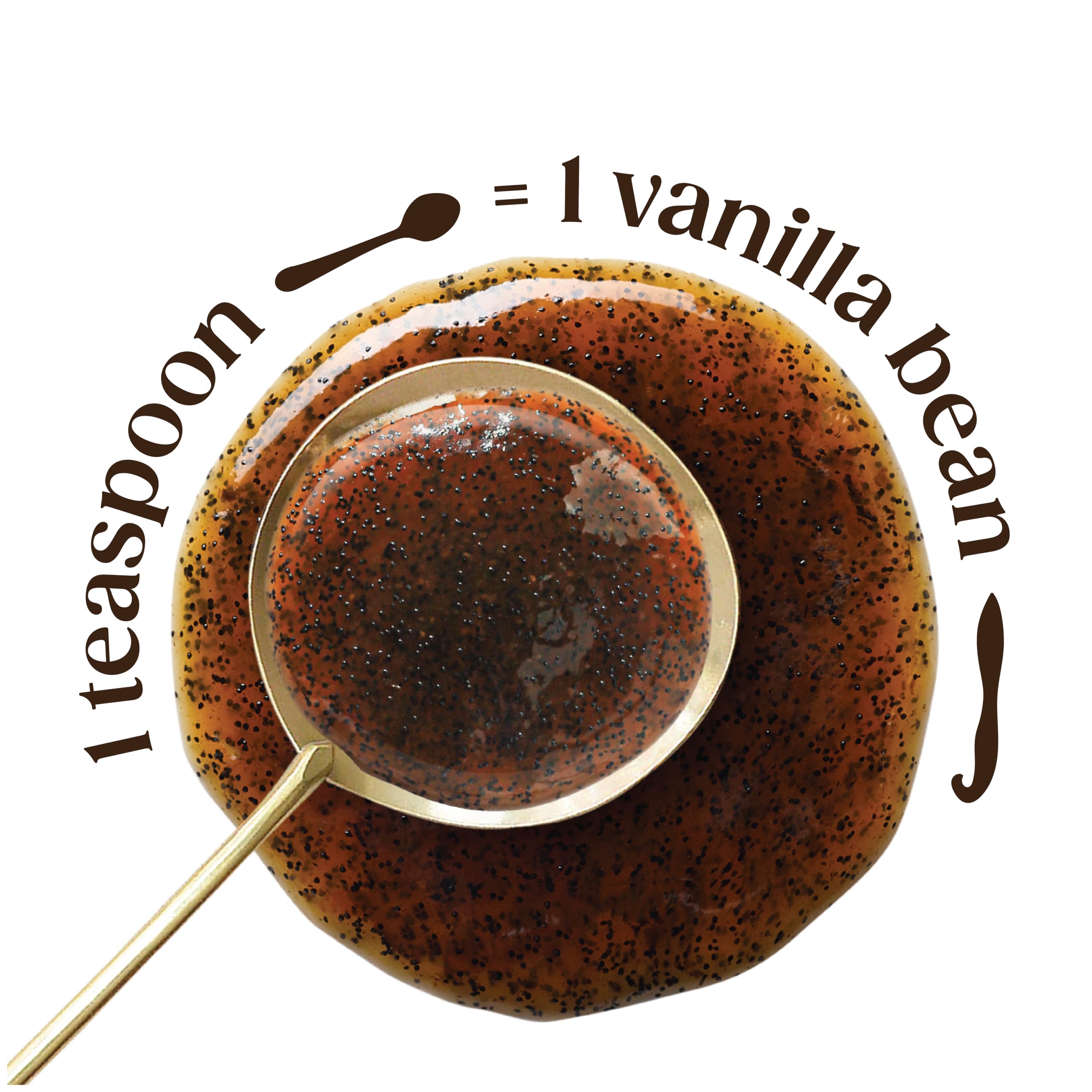 Heilala vanilla paste on spoon showing easy measuring and concentrated vanilla impact