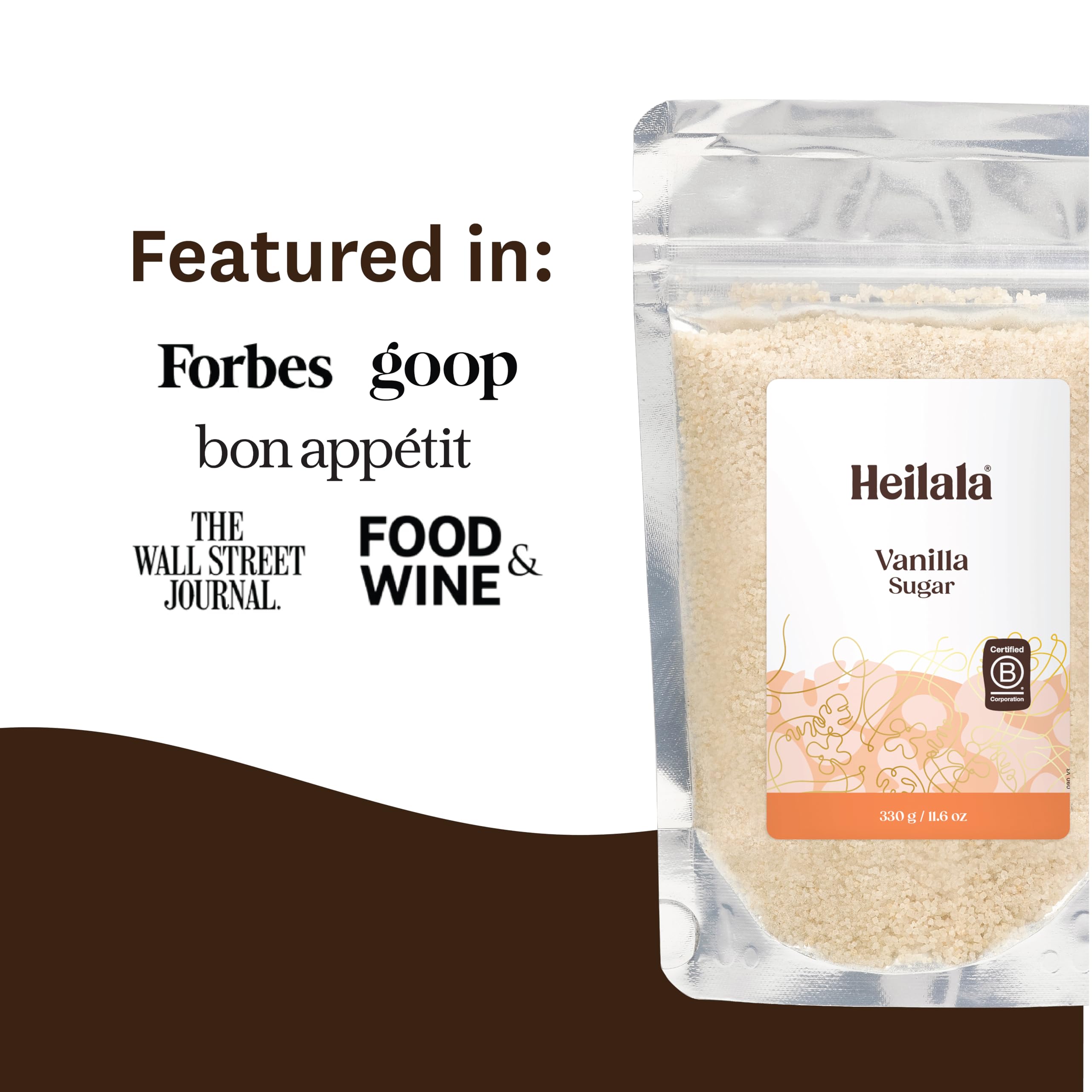 Close-up of Heilala vanilla bean specks in sugar highlighting real-bean flavor
