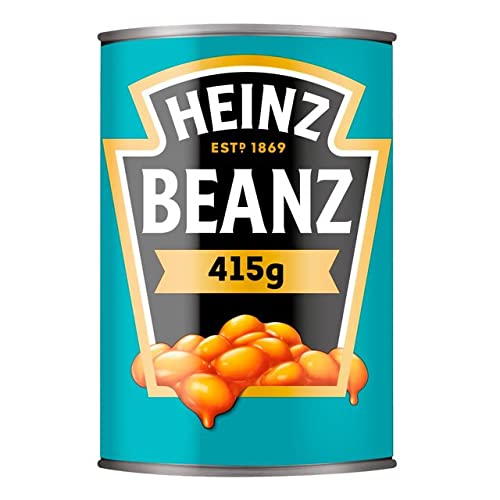 Heinz open can close-up showing sauce texture and easy serving