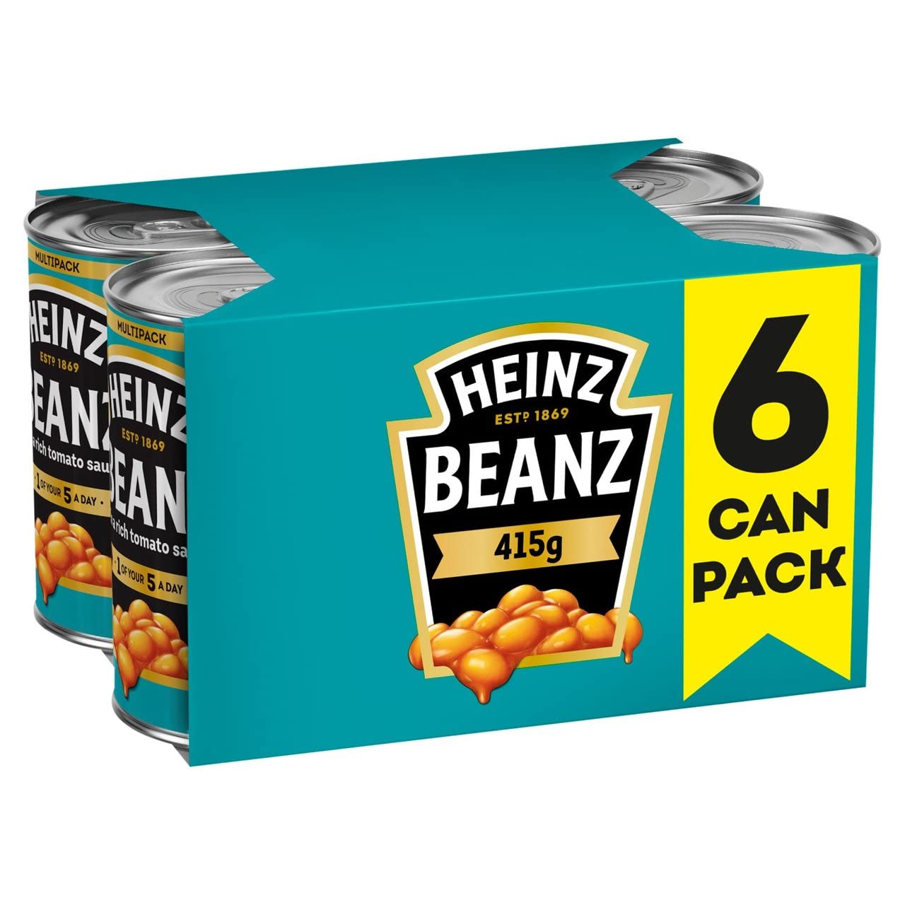 HEINZ front packaging showing brand and six-pack convenience