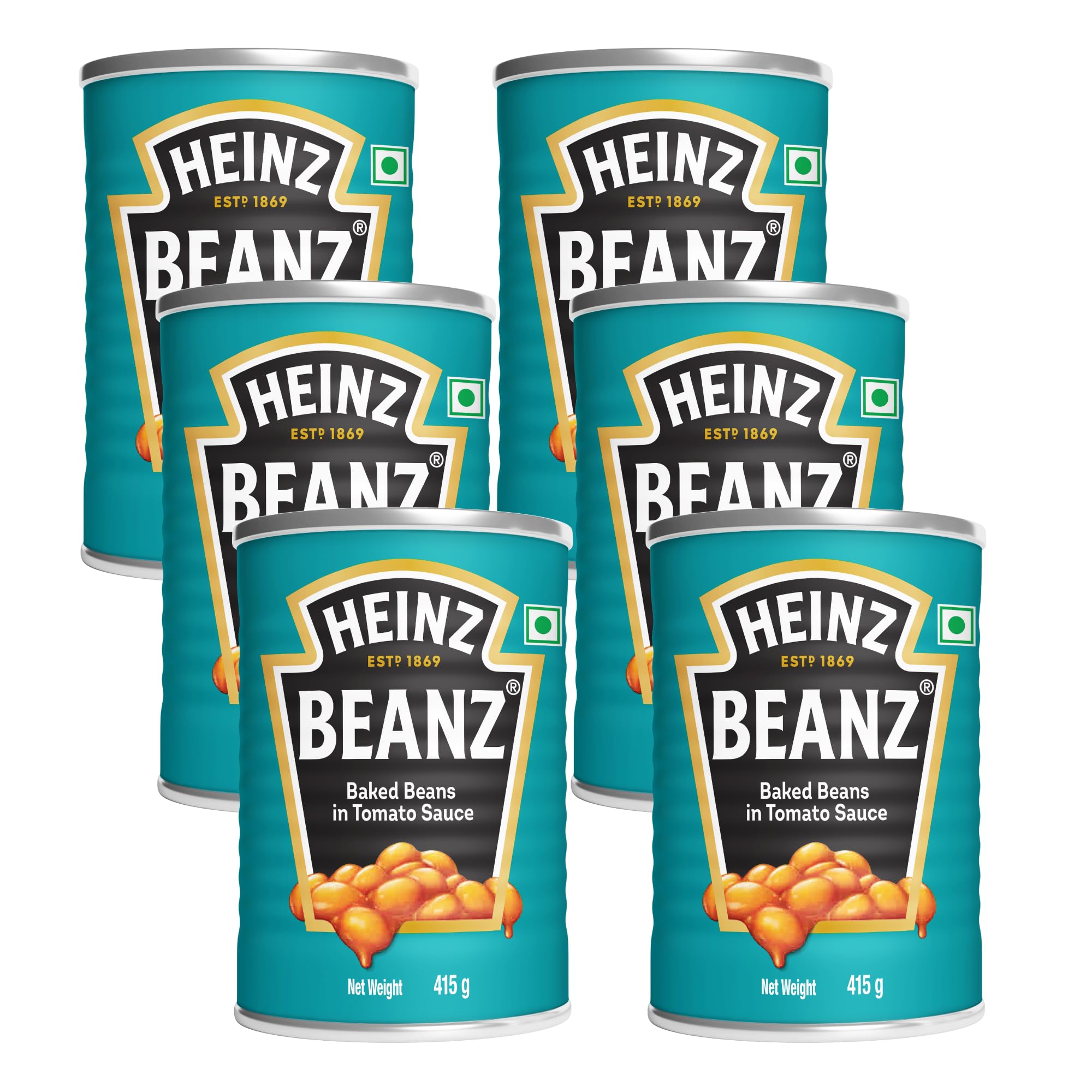 Heinz Beanz front packaging showing label and tomato sauce benefit