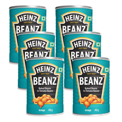Heinz Beanz front packaging showing label and tomato sauce benefit