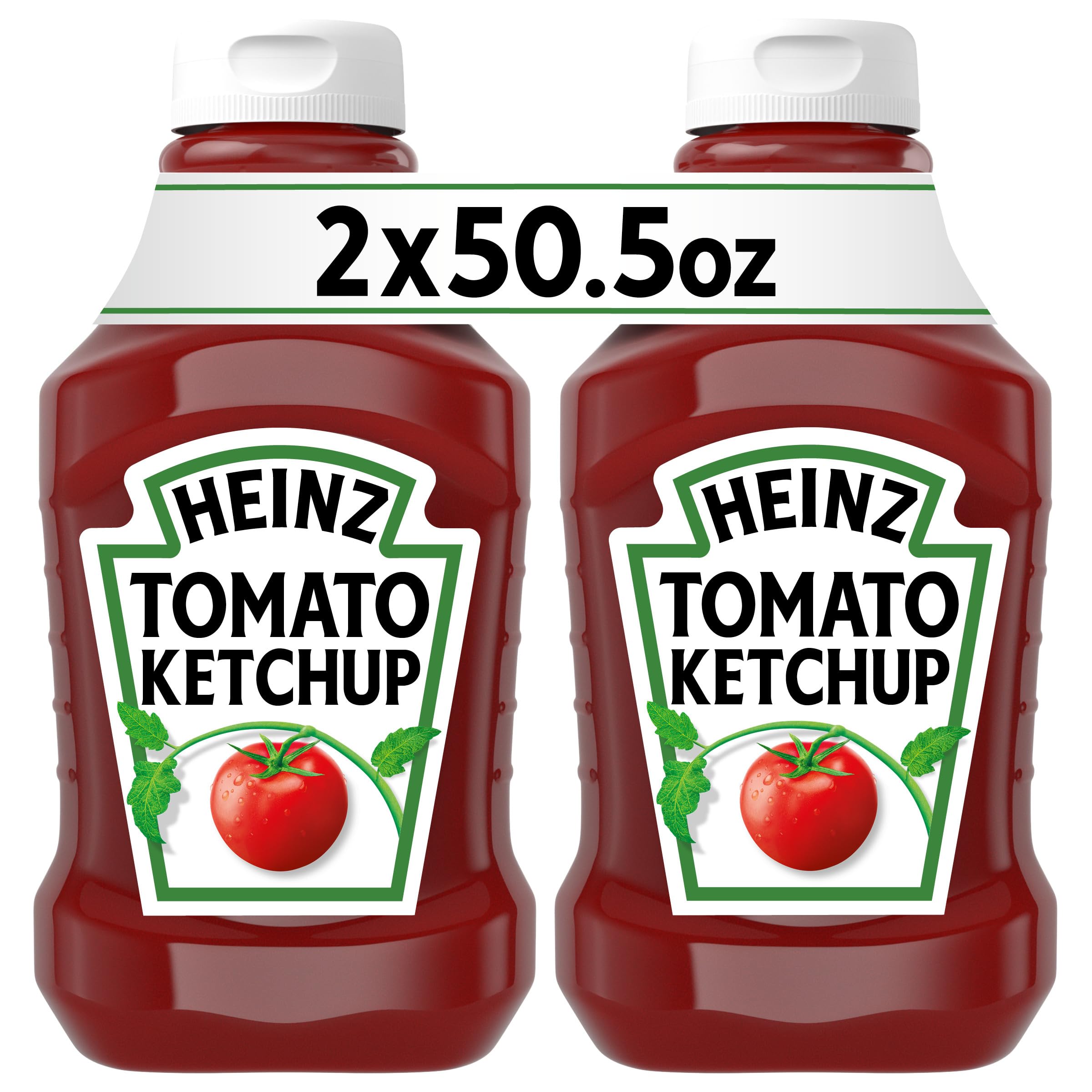 HEINZ front packaging showing two 50.5 oz bottles, convenient bulk supply