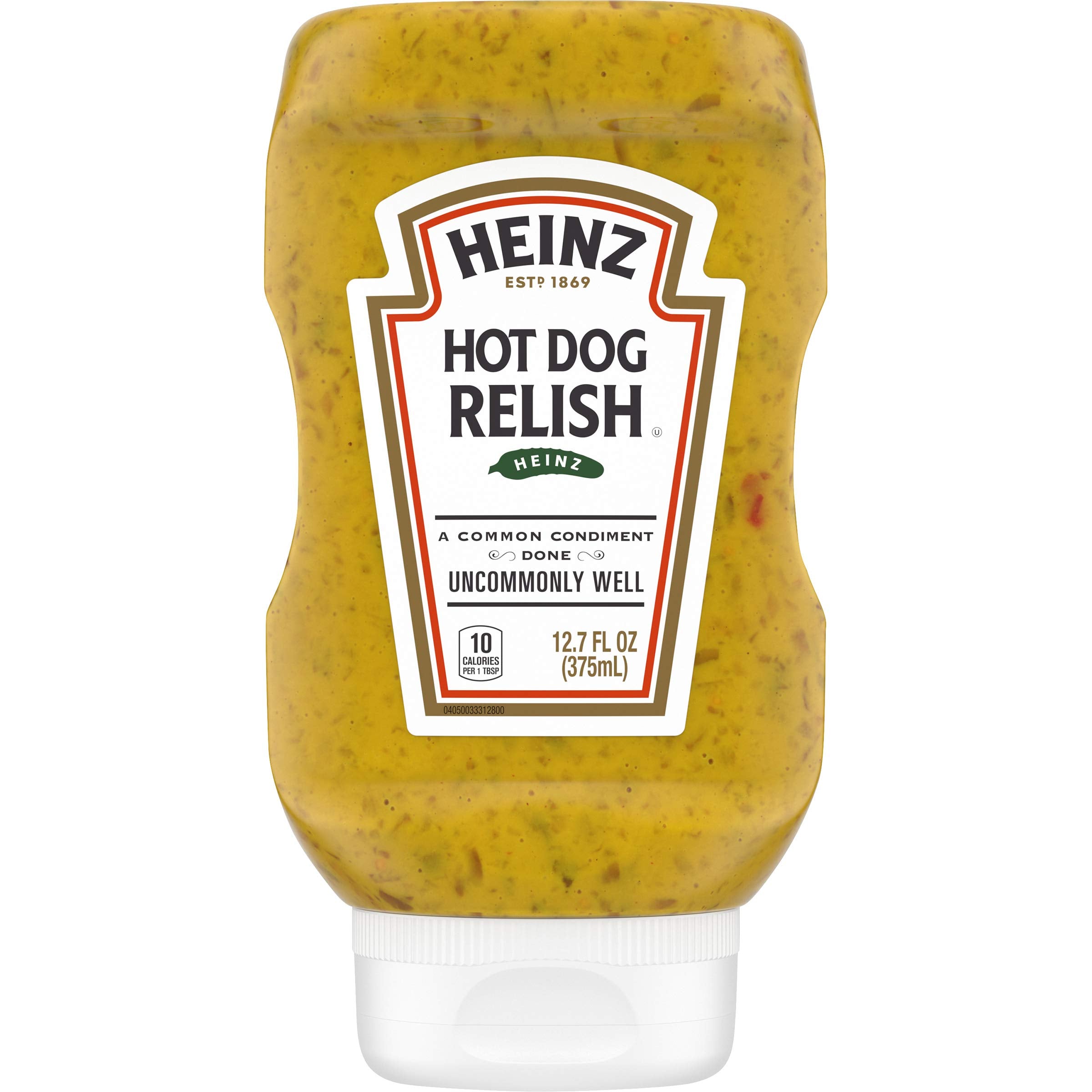 HEINZ front bottle view showing label and squeeze cap, easy topping