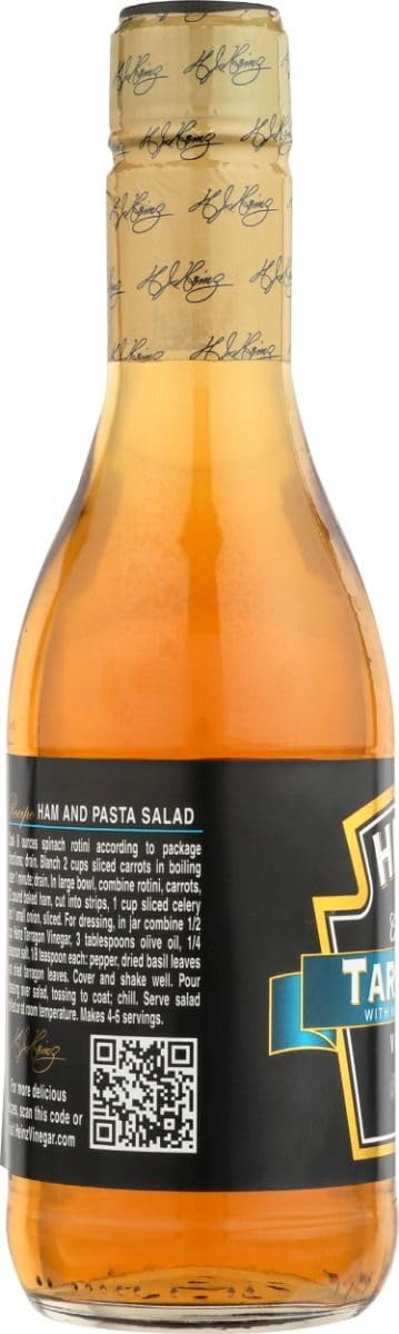 HEINZ tarragon vinegar label closeup highlighting product information benefit