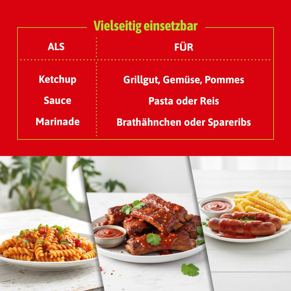 HELA ketchup served with sausages demonstrating enhanced savory pairing