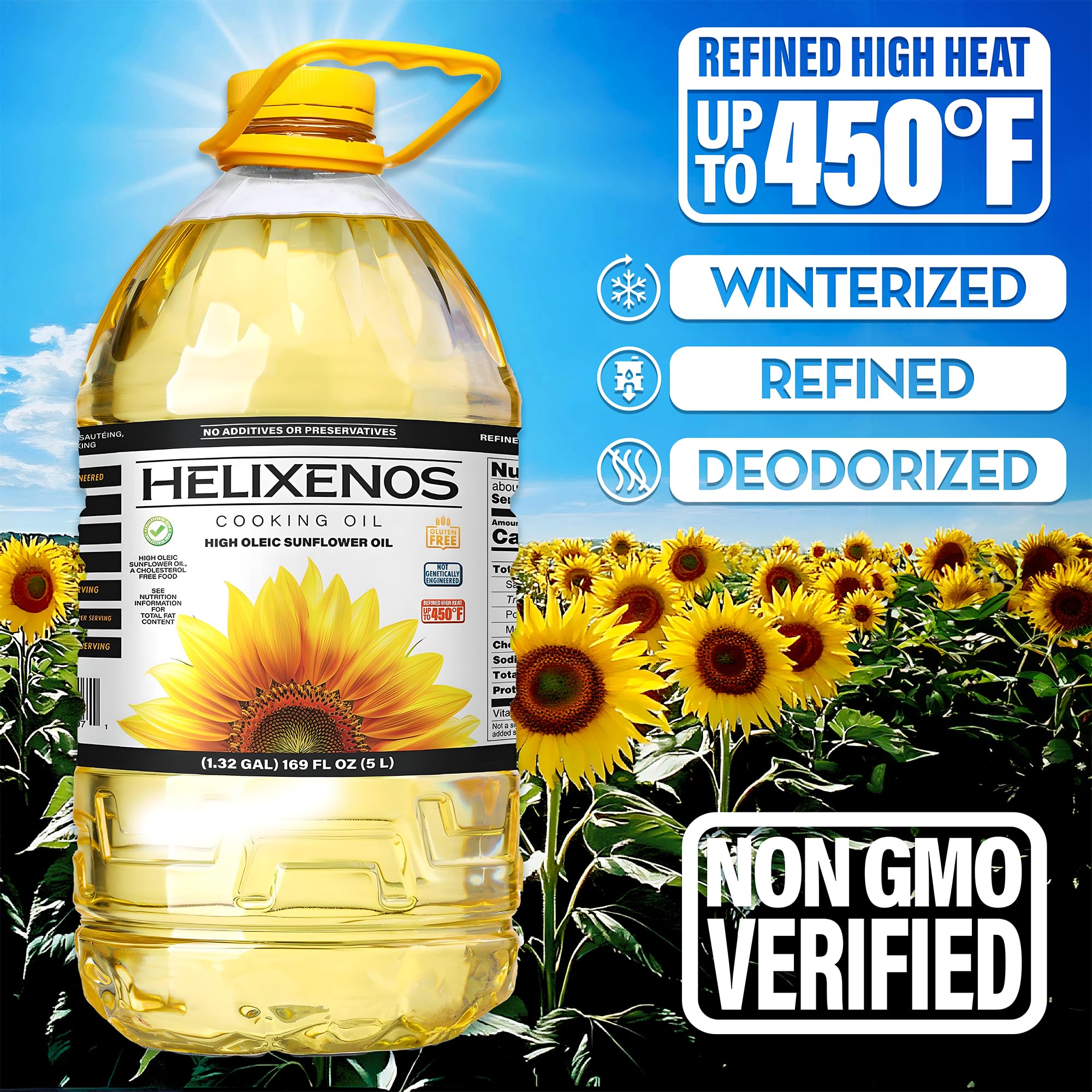 HELIXENOS beside a kitchen scale showing exact 33.8 fl oz size