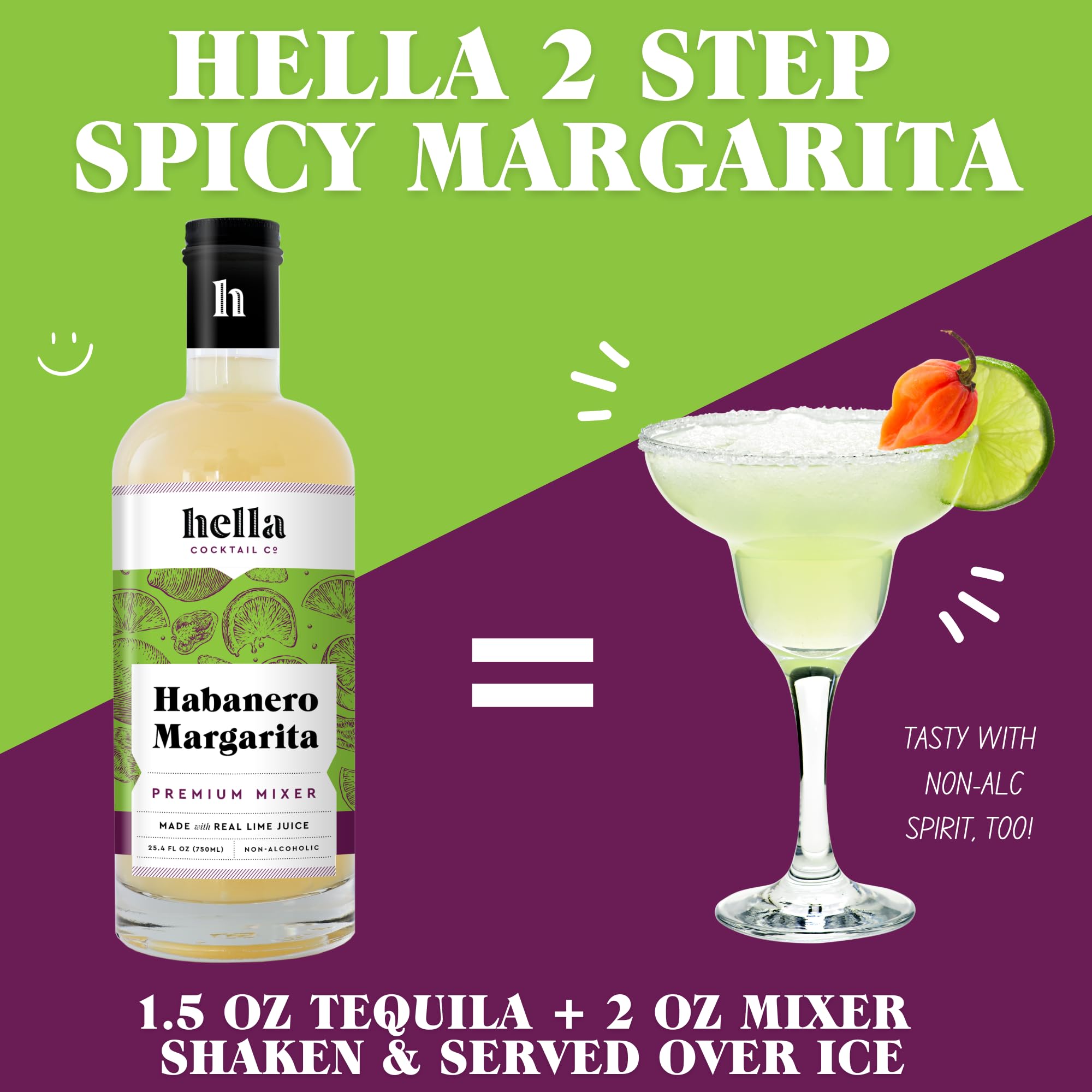 Hella Cocktail Co. bottle held in hand to show 750ml scale benefit: real-world size