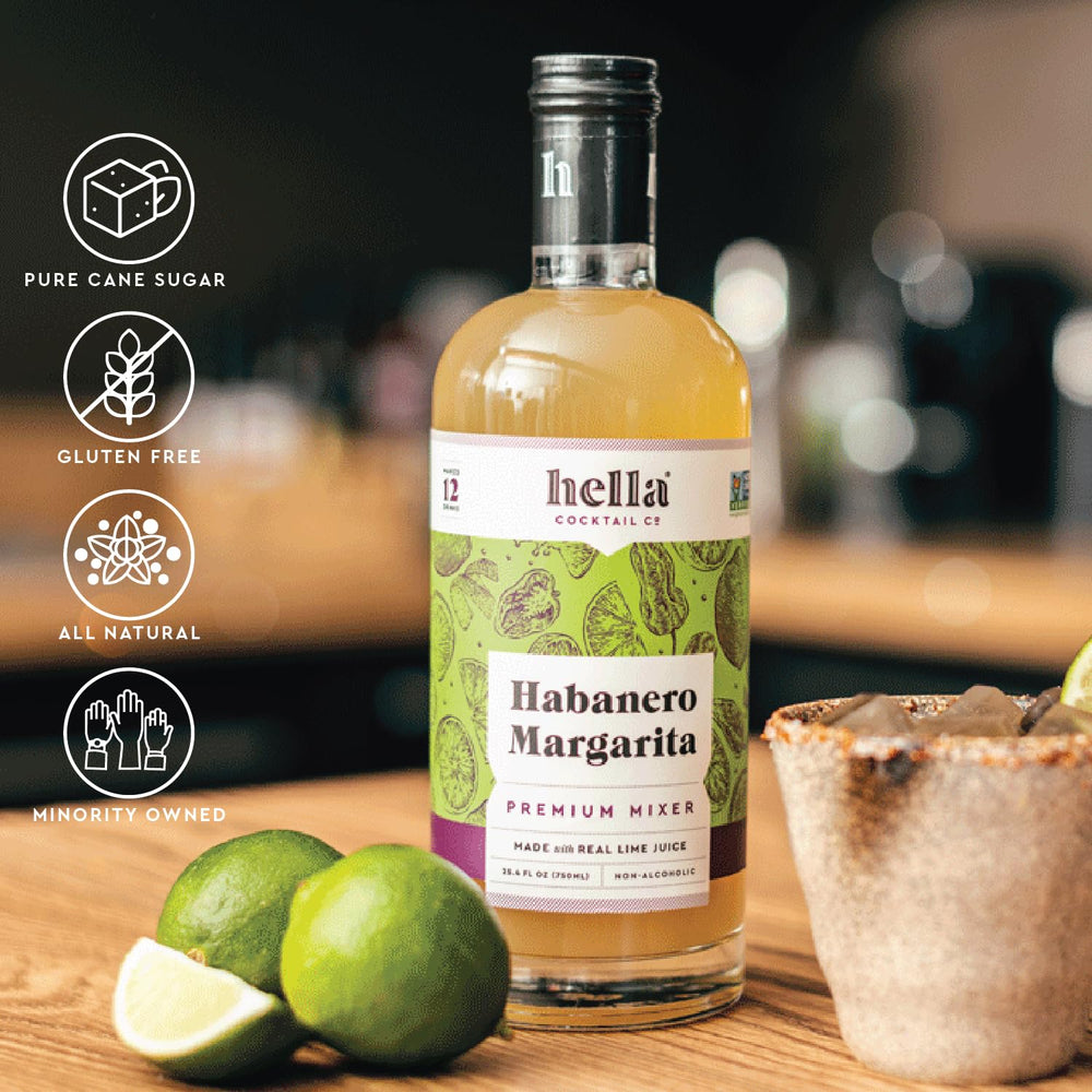 Hella Cocktail Co. mixer poured over ice into a glass benefit: pours easily for cocktails