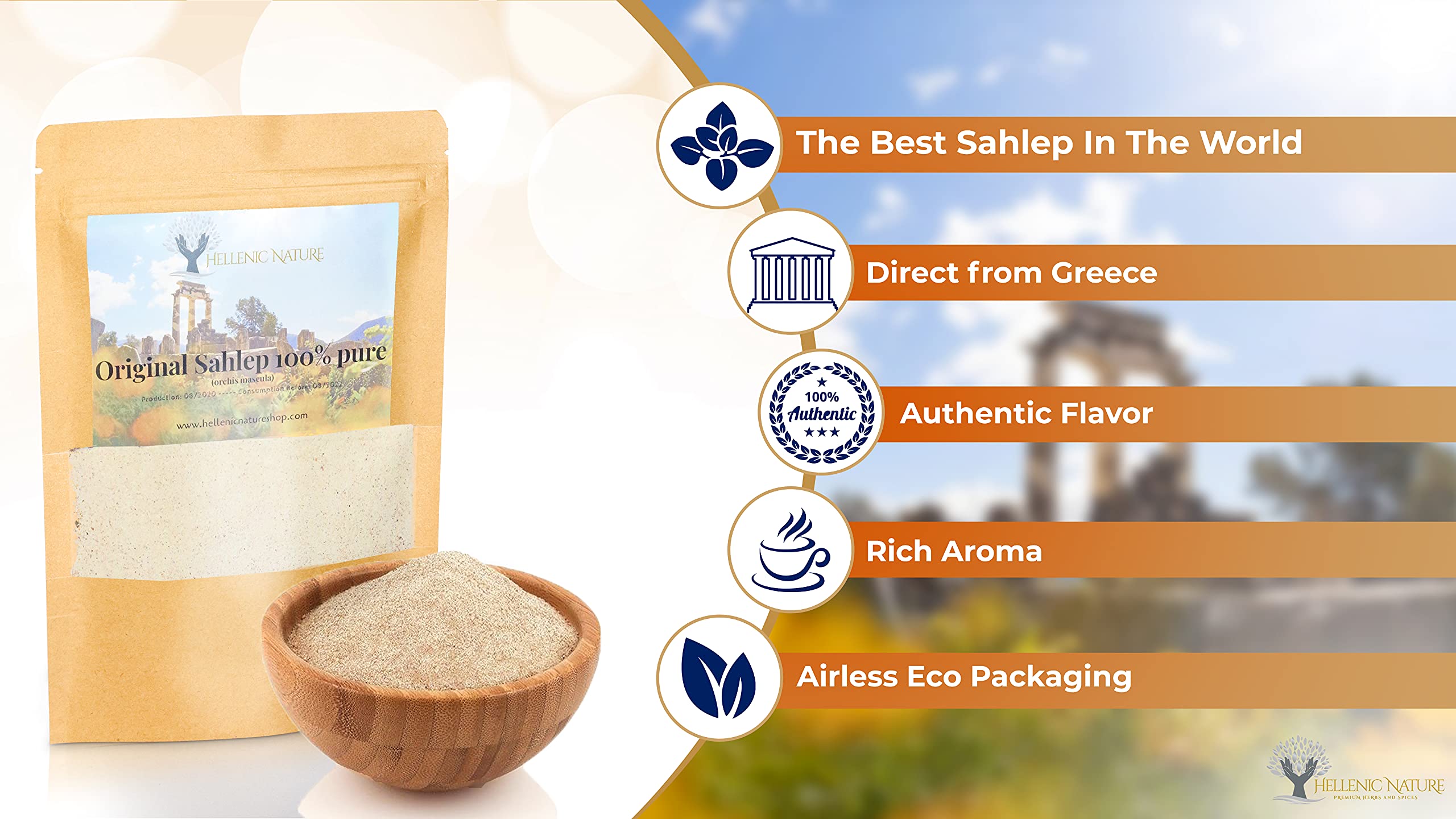 hellenic nature pouch ziplock detail demonstrating airtight seal for aroma preservation