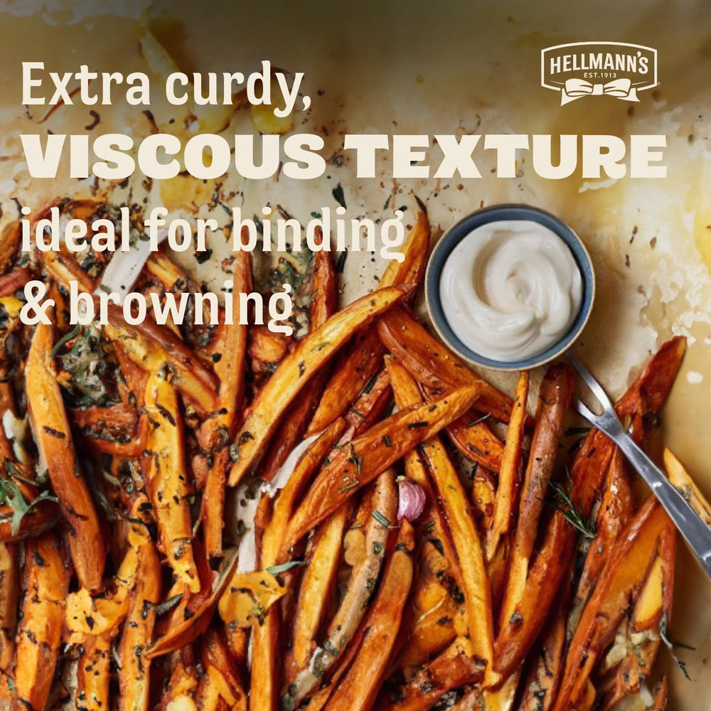 Hellmann's mayo close-up texture highlighting thick curdy consistency benefit