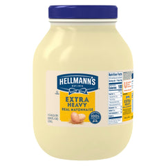Hellmann's gallon bottle front label showing brand and product benefits