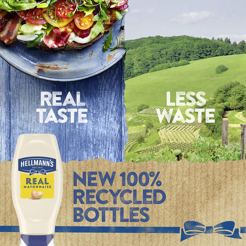 Hellmann's being spread on sandwich illustrating ease of use and clean application