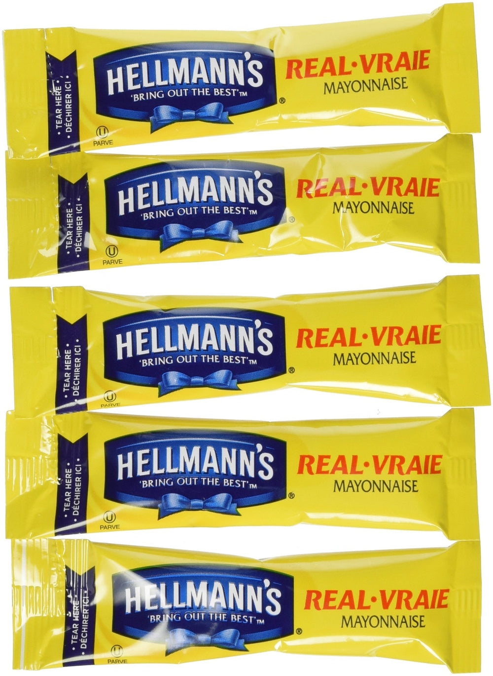 HELLMANN'S front view of single-serve packet showing portion control and portability