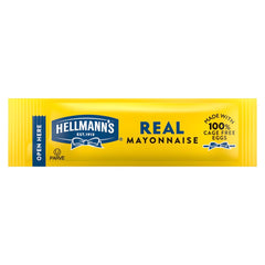 Hellmann's front packaging of 210 single-serve mayo packets, clear bulk convenience
