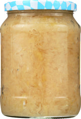 Hengstenberg open jar close-up showing sauerkraut texture and crispness benefit
