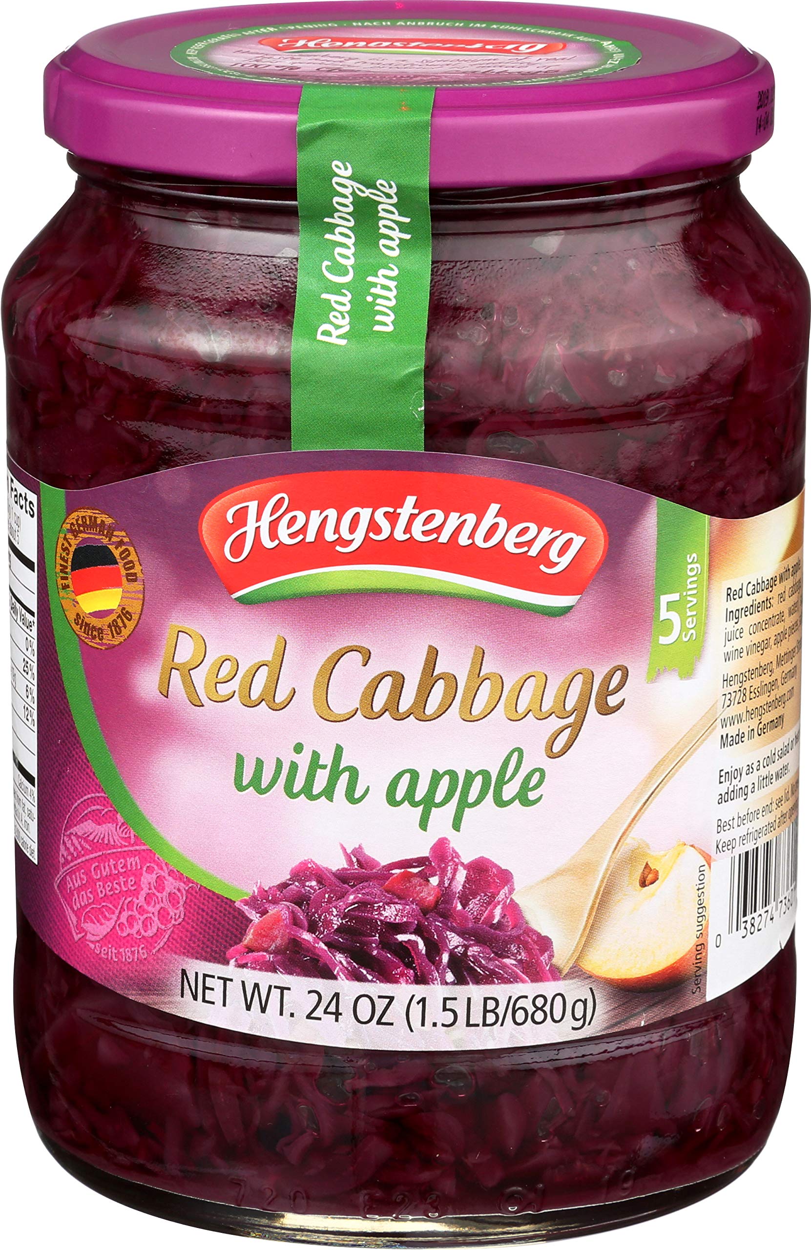 Hengstenberg jar front label showing product and easy-serving benefit