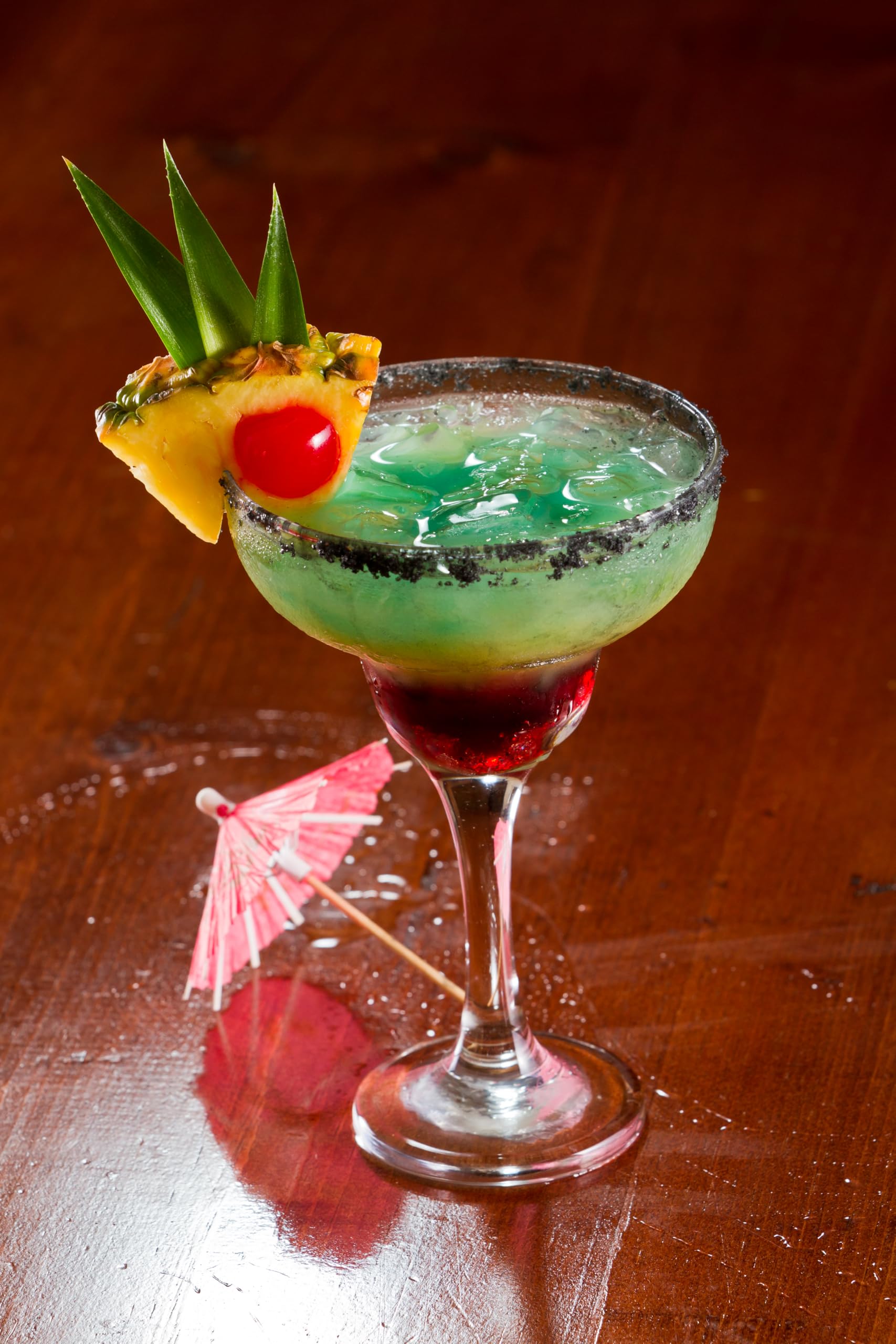HEPP'S black lava salt rimming a margarita glass for visual contrast
