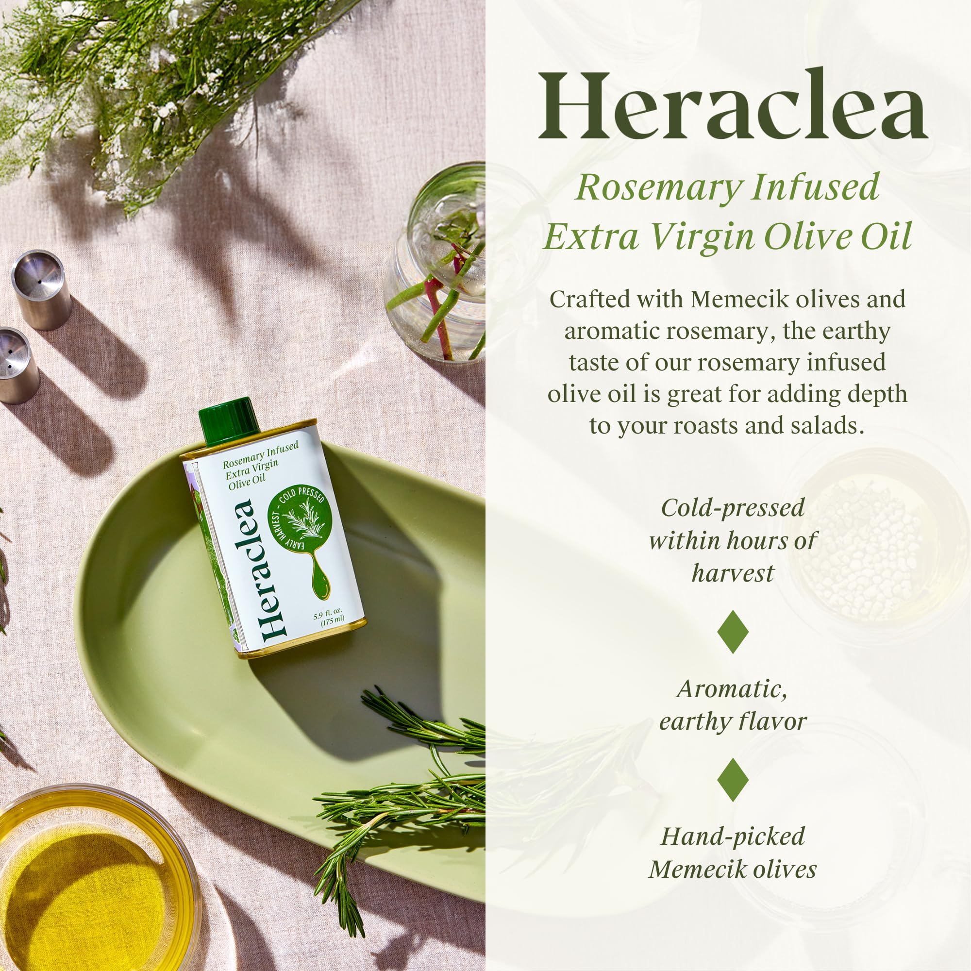 Heraclea bottle label detail showing PDO Memecik origin and quality benefit