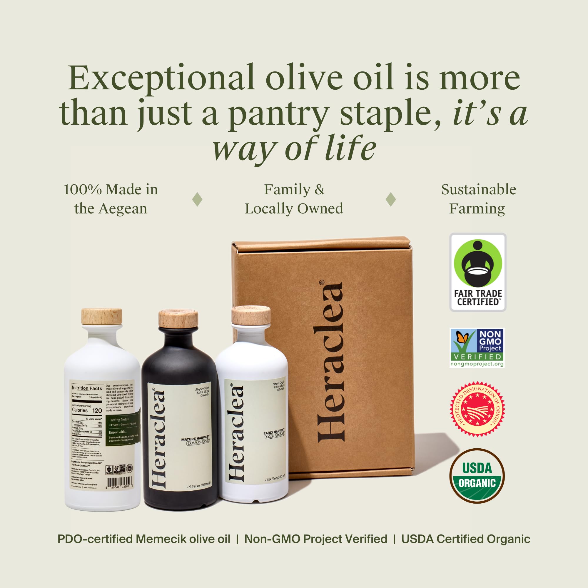 Heraclea bottle size comparison demonstrating practical pantry portion benefit