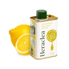 Heraclea front packaging showing 5.9oz bottle and lemon label, highlights freshness