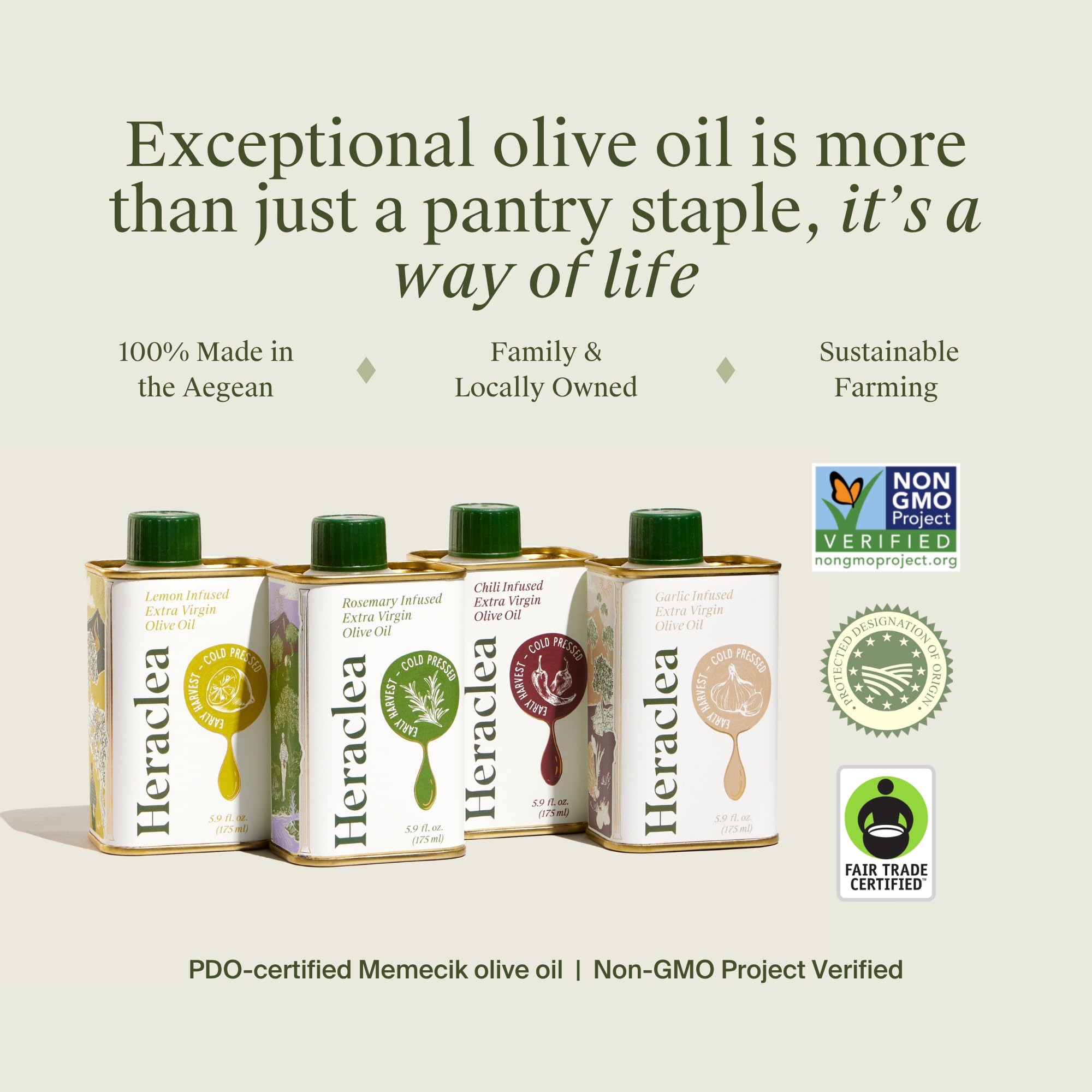 Heraclea olive tree harvest scene linking family farm sourcing benefit